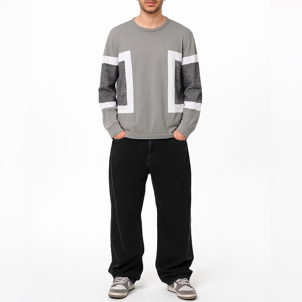 ASOS Color Blocked 100% Cotton Classic Pullover Sweater Size Large - Picture 1 of 11